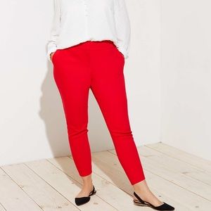 Skinny Split Waist Pants Lava Red